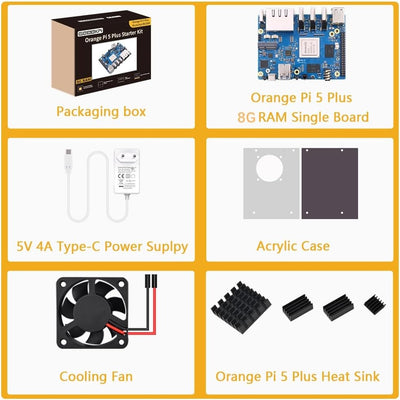 GeeekPi Orange Pi 5 Plus 8GB LPDDR4/4x Rockchip RK3588 8-Core 64-Bit Single Board Computer with eMMC