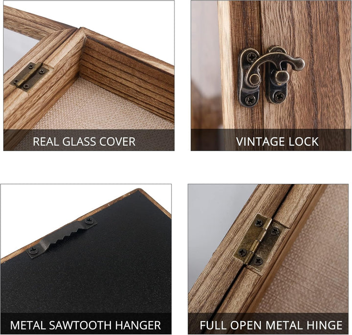 GraduatePro 3D Bilderrahmen zum Befüllen Glasscheibe Holz Box für Objektrahmen DIY Tiefer Rahmen Fot