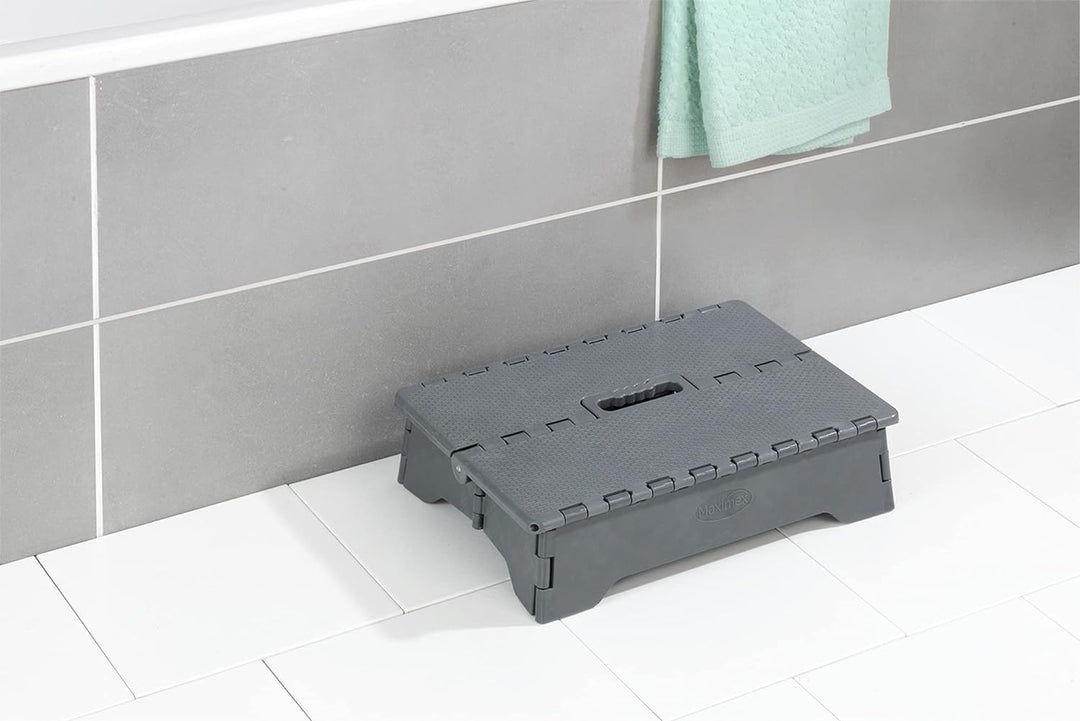 Maximex Klapp-Trittstufe Secura - Hochbelastbare Tritthocker bis 250 kg, Polypropylen, 40 x 10 x 28