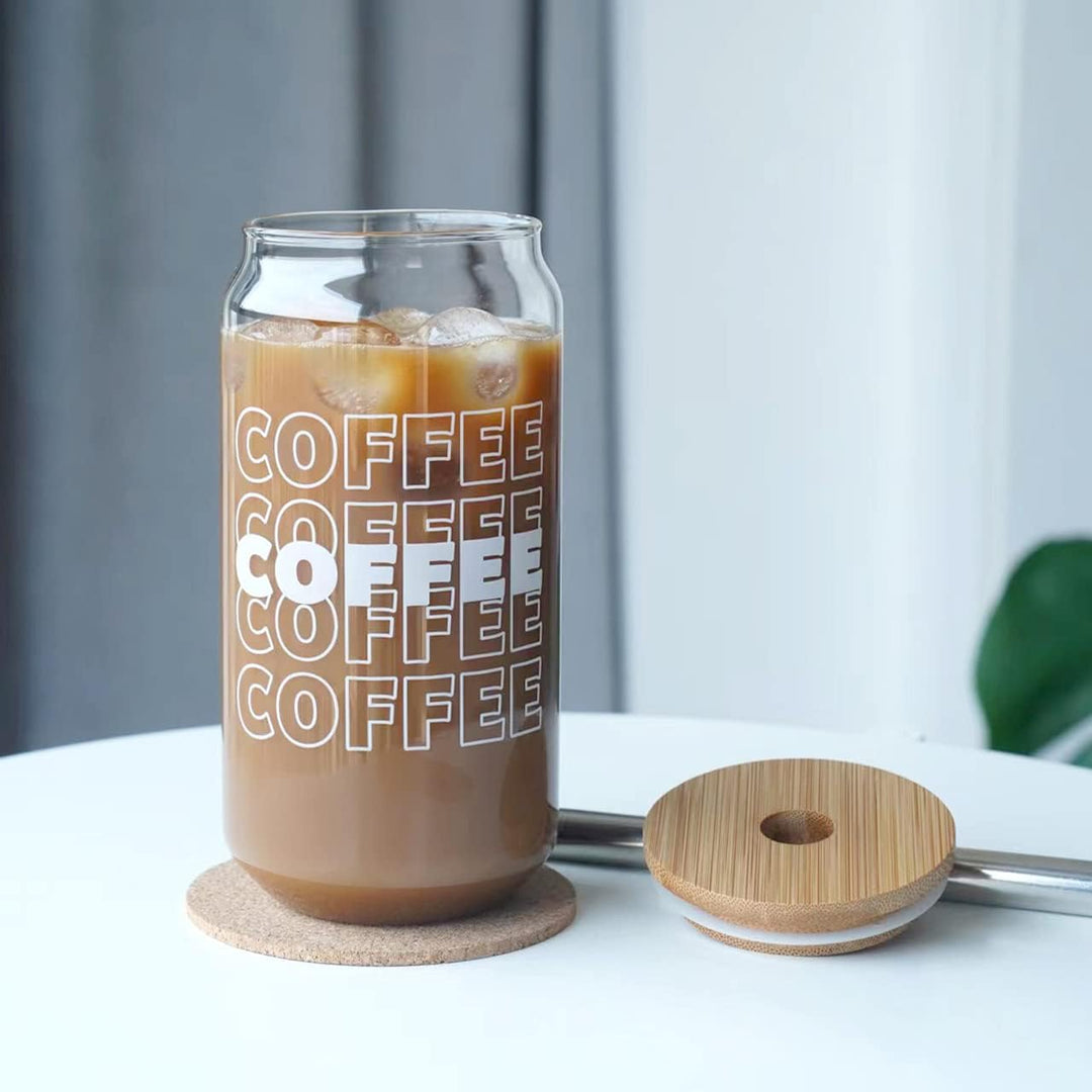 18OZ Glas Trinkbecher mit Deckel und Strohhalm, Valentinstag Geschenke für Frauen, Eiskaffeebecher B