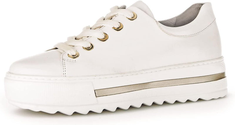 Gabor Damen Low-Top Sneaker, Frauen Halbschuhe,Wechselfussbett 40 EU Weiss Latte, 40 EU Weiss Latte