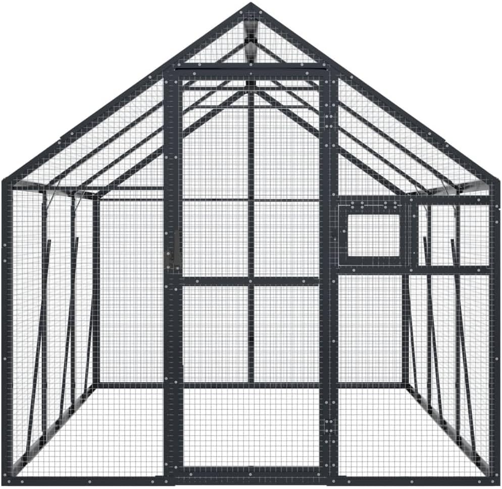 Vogelvoliere Aussen Winterfest Papageienkäfig Gross XXL Alu Voliere Bausatz 1,79x3x1,85 m Vogelkäfig