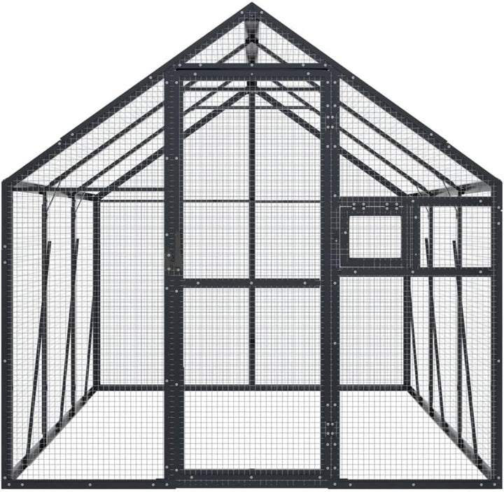 Vogelvoliere Aussen Winterfest Papageienkäfig Gross XXL Alu Voliere Bausatz 1,79x3x1,85 m Vogelkäfig