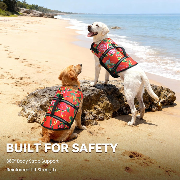 VIVAGLORY Ripstop Hunde Rettungsweste für Kleine Mittel Grosse Hunde Bootfahren, Hund Schwimmweste m