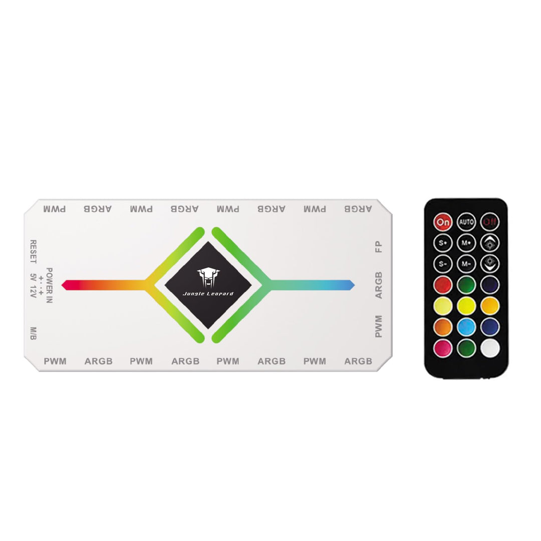TZMRIT 2-IN-1 ARGB PWM Fan Hub mit Controller,9 x 4 Pin PWM Fan Connectors,9 x 5V 3PIN ARGB Ports,Ma