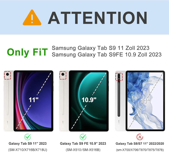 Tastatur für Samsung Galaxy Tab S9FE/S10FE 10.9", Hülle Tastatur Galaxy Tab S9/S10FE 2025 con Touchp