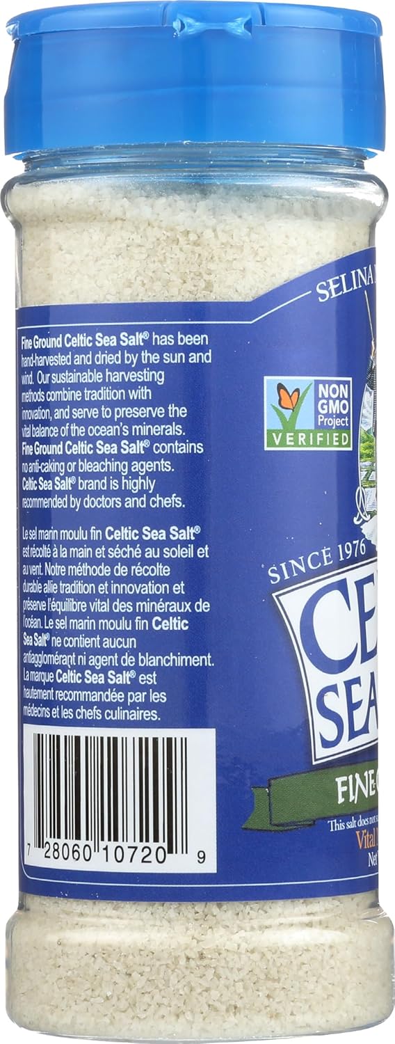 Celtic Sea Salt?, Fine Ground, By The Grain & Salt Society, 8 oz. Shaker