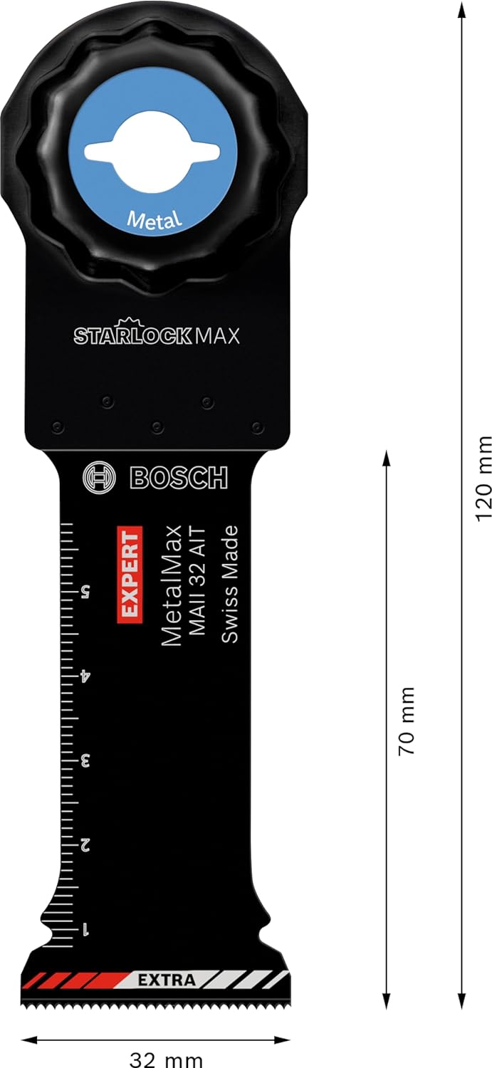 Bosch Professional 10x Sägeblatt Expert MetalMax MAII 32 AIT (für Stahl, Edelstahl, Breite 32 mm, Zu