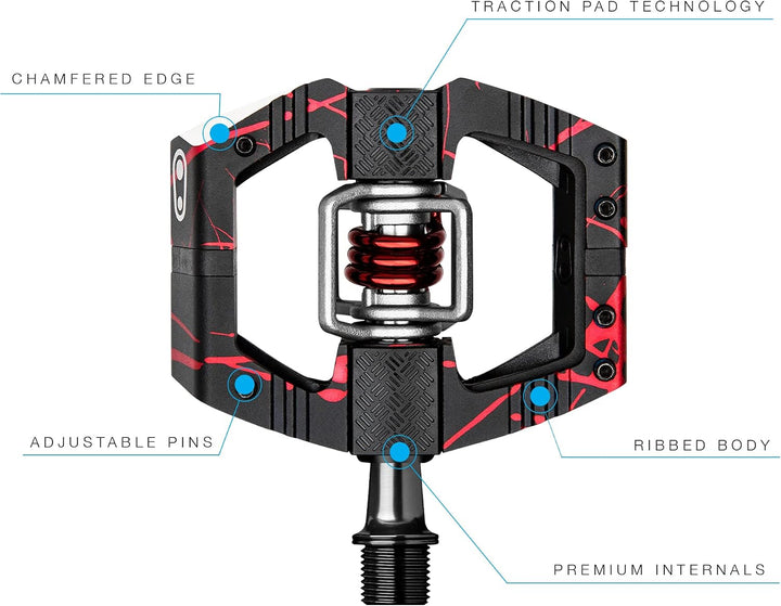 Crankbrothers Mallet E Mountainbike Pedale - Splatter Collection - MTB Enduro optimierte Plattform -