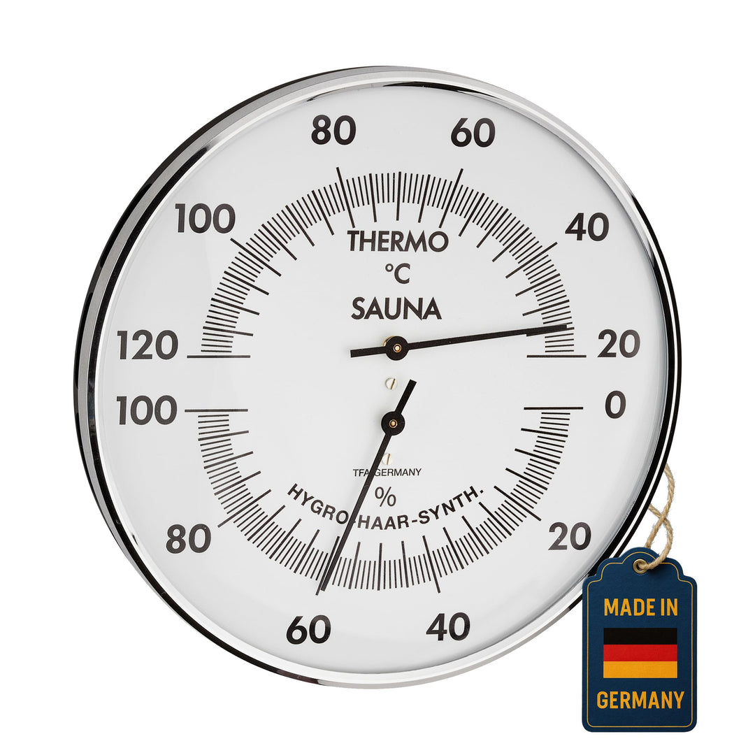 TFA Dostmann Analoges Sauna-Thermo-Hygrometer, 40.1032, Messung der Temperatur/Luftfeuchtigkeit, prä