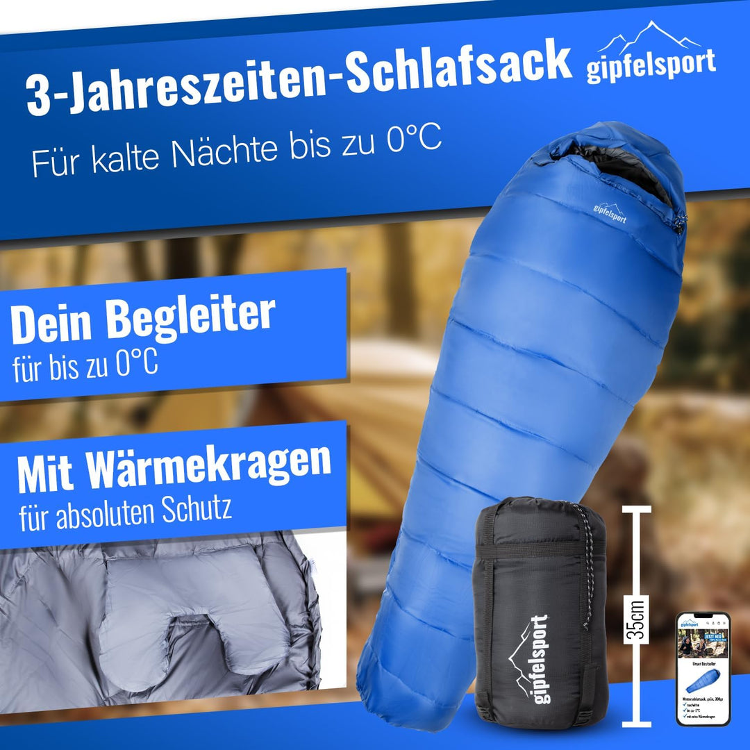 Gipfelsport Ultraleicht Schlafsack 4 Jahreszeiten [-20°C bis 15°C] Ultralight Sleeping Bag | Ultrale