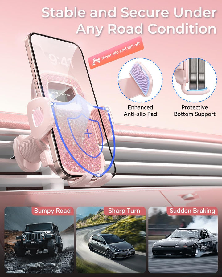 MRGLAS 2025 Verbesserte Handyhalterung für Ihr Auto mit neuem Metallhaken-Clip, praktische Handyhalt