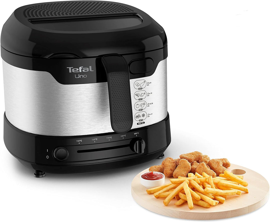 Tefal Uno M Fritteuse FF215D | 1600 Watt | Kapazität: 1 kg | Einstellbares Thermostat | Sichtfenster