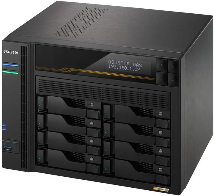 Asustor Lockerstor 8 Gen3 AS6808T 8 Bay NAS Netzwerkspeicher, AMD Ryzen Quad-Core 2.3 GHz, 16GB RAM