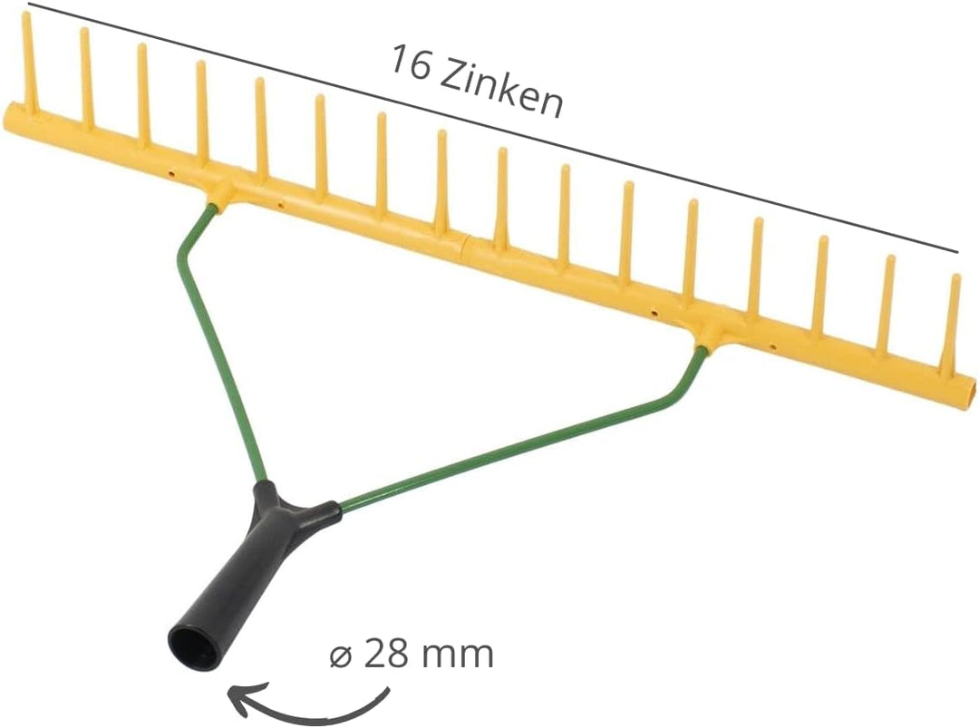Rekord Rechen mit 16 Zinken aus Kunststoff, einseitig - ohne Stiel Breite: 64 cm Gartenrechen, Heure