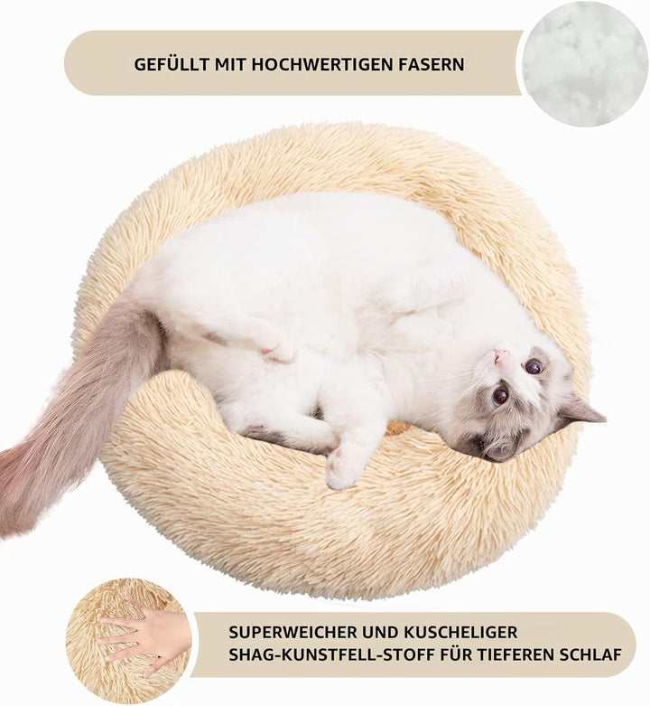 Nisrada Katzenbetten für Indoor-Katzen, 50cm, Hundebett für kleine Melium-grosse Hunde, waschbares,