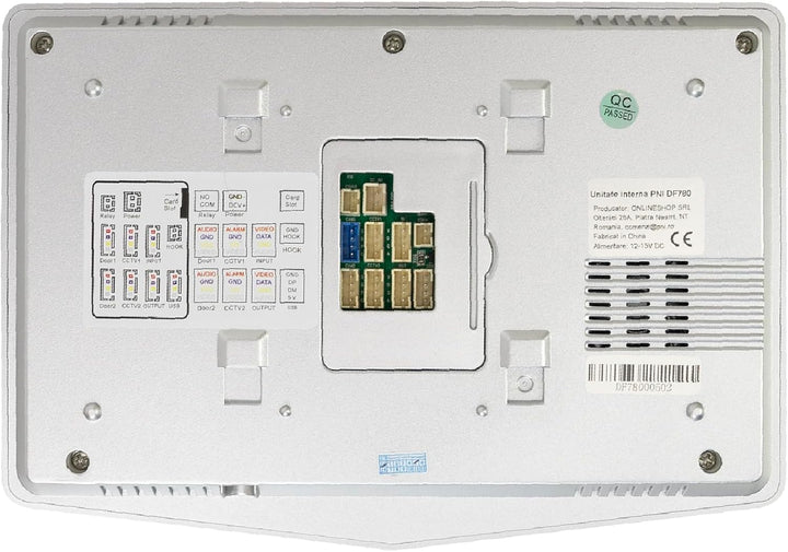 PNI DF780 Video-Gegensprechanlage mit 1 Monitor, 7-Zoll-1080p-Touchscreen, Kartensteckplatz, IP65 un