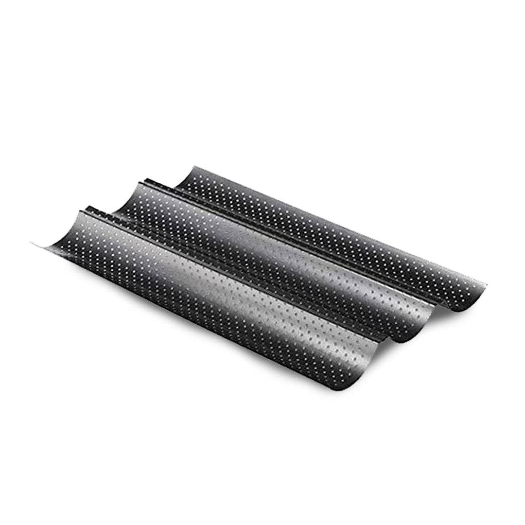 Baguette-Backblech, 3er Set mit 3 Mulden, Spülmaschinenfest, Antihaft Metall-Backform für Brot und B