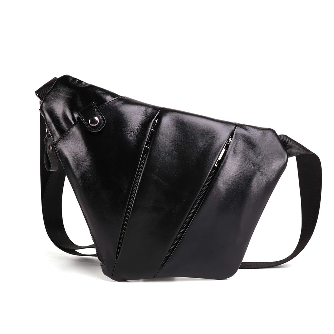 FANDARE Neu Brusttasche Segmentiert Schultertasche Herren Sling Bag Leder Crossover Rucksack Umhänge