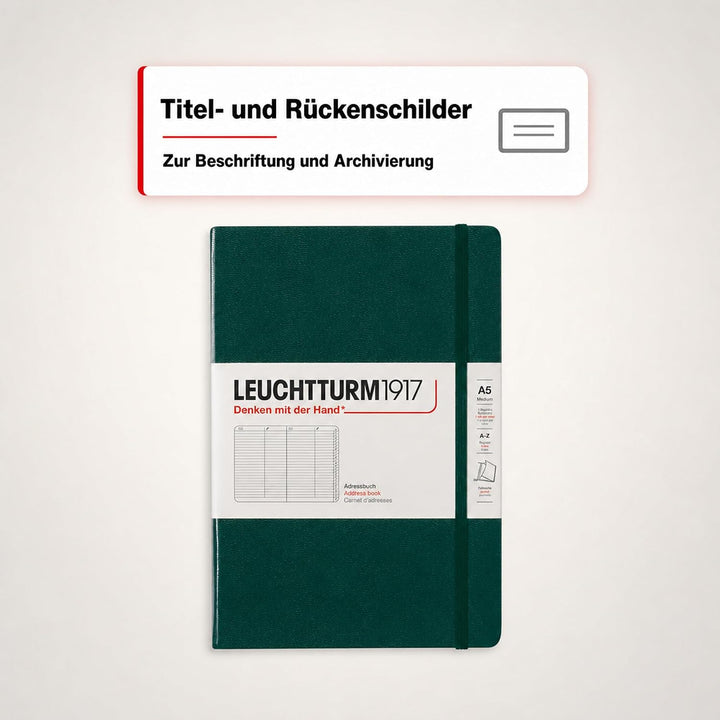 LEUCHTTURM1917 370360 Adressbuch Medium (A5), Hardcover, Forest Green Forest Green Medium (A5), Fore