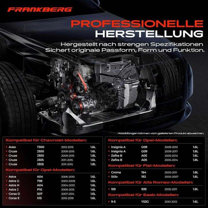 Frankberg Spannrolle Riemenspanner Kompatibel für Astra G/H/J Vectra C Zafira B Aveo Cruze Stilo 9-5