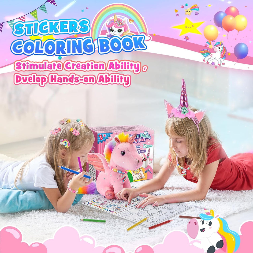 Einhorn Geschenke für Mädchen, Einhorn Spielzeug ab 4 5 6 7 8 Jahre Mädchen Kuscheltier Geschenke (R