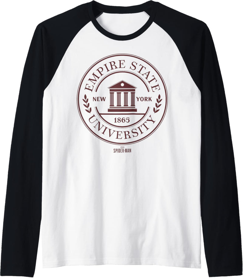 Marvel Spider-Man Game Empire State University Logo Raglan