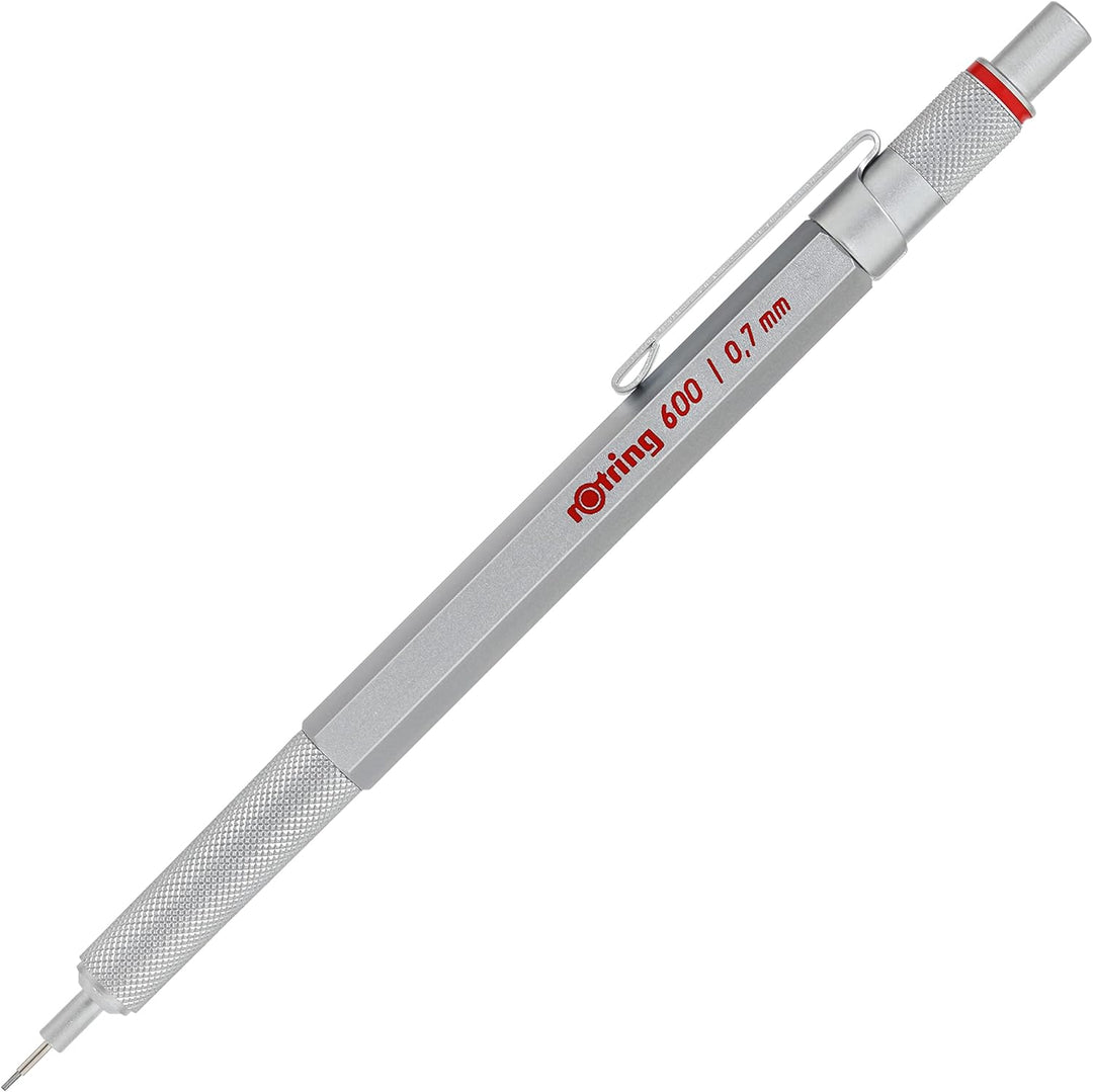 rOtring 600 Kugelschreiber | mittlere Spitze | Schwarze Tinte | silberfarbener Schaft | nachfüllbar