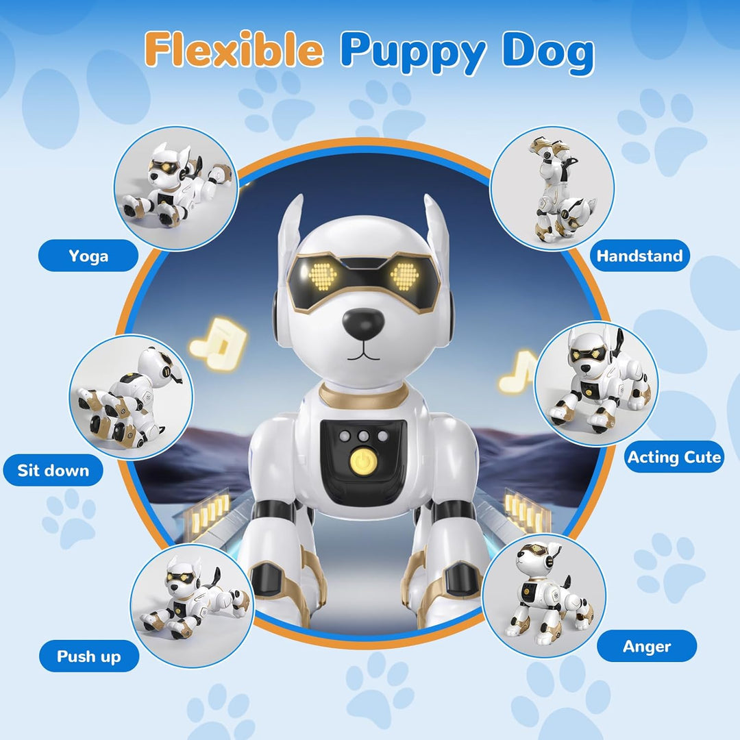 PRANITE Roboter Hund, Programmierbarer Roboterhund Kinder Ferngesteuerter Spielzeug, Wiederaufladbar