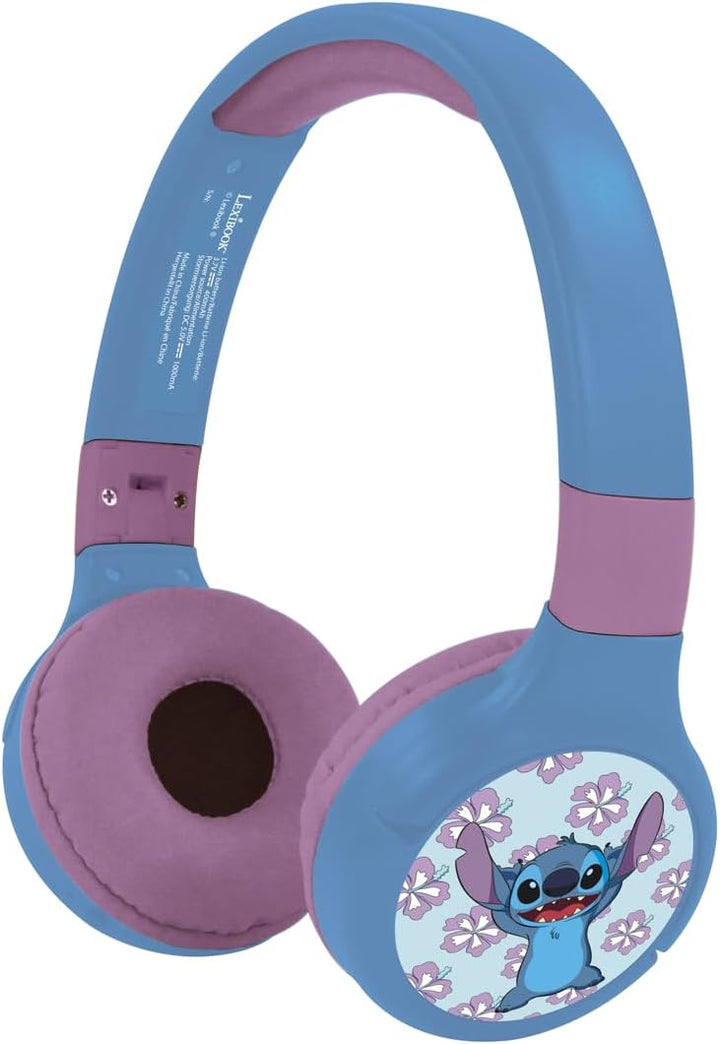 Lexibook - Disney Stitch - 2-in-1 Bluetooth- und kabelgebundene Kopfhörer mit Mikrofon und Steuerung