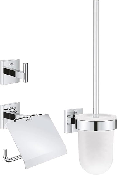 Bundle aus GROHE Start Cube - WC- Set 3-in-1 (verdeckte Befestigung, Material: Glas/Metall, langlebi