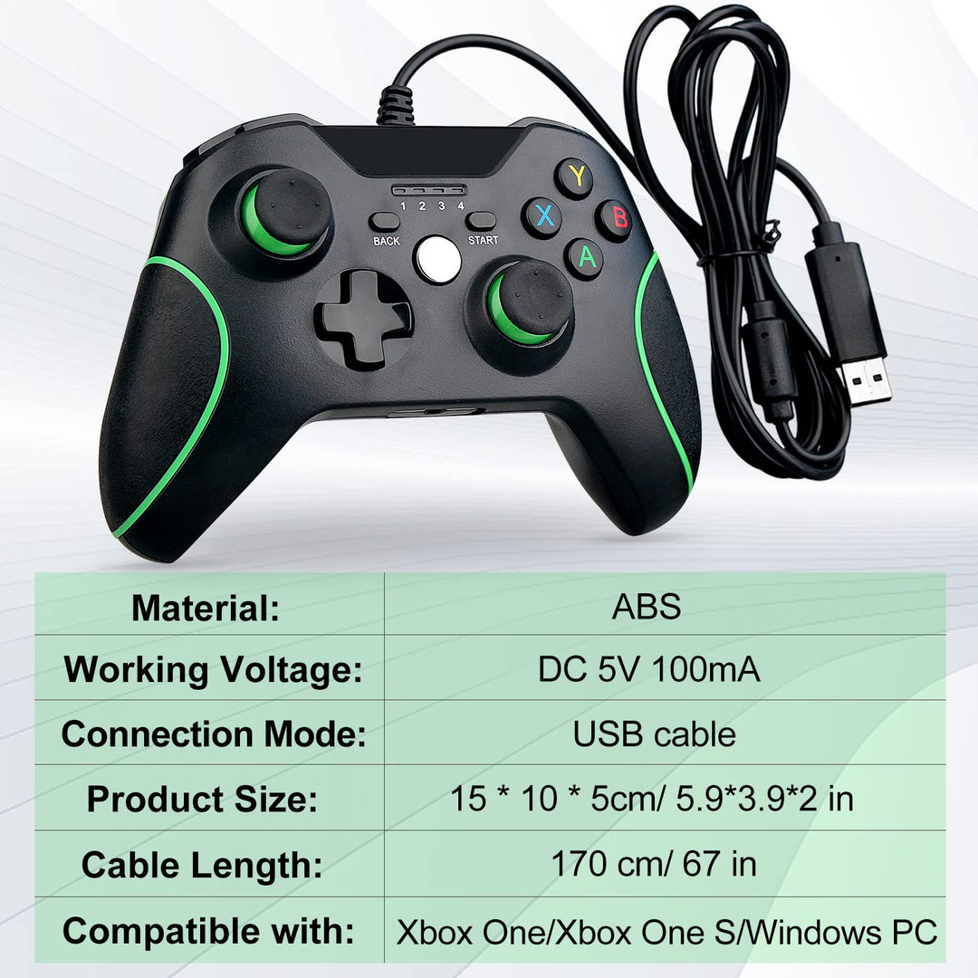 OSTENT Wired USB Controller Joystick Gamepad für Microsoft Xbox One/Xbox One S/Windows PC Laptop Far