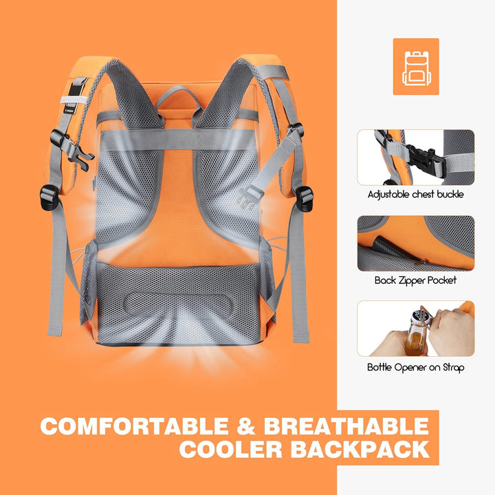 Maelstrom Kühlrucksack 35/50 Dosen, Isolierter Cooler Rucksack Auslaufsicher, Grosse Kühltasche Ruck