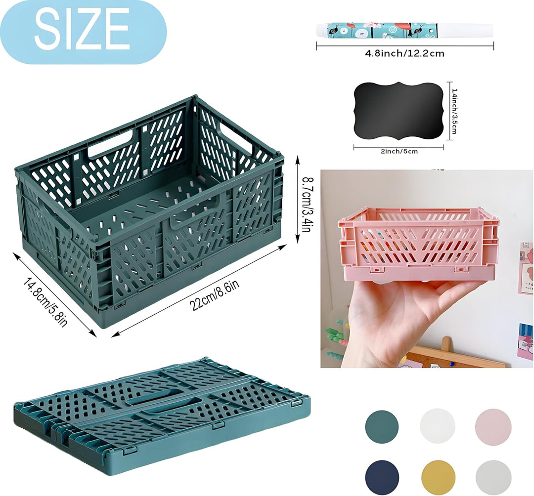 6 Stücke Klappbox,Folding 22*15*8.7cm Klappbox Klein,Klappboxen Faltbar Stabil für Klappkiste Gross,