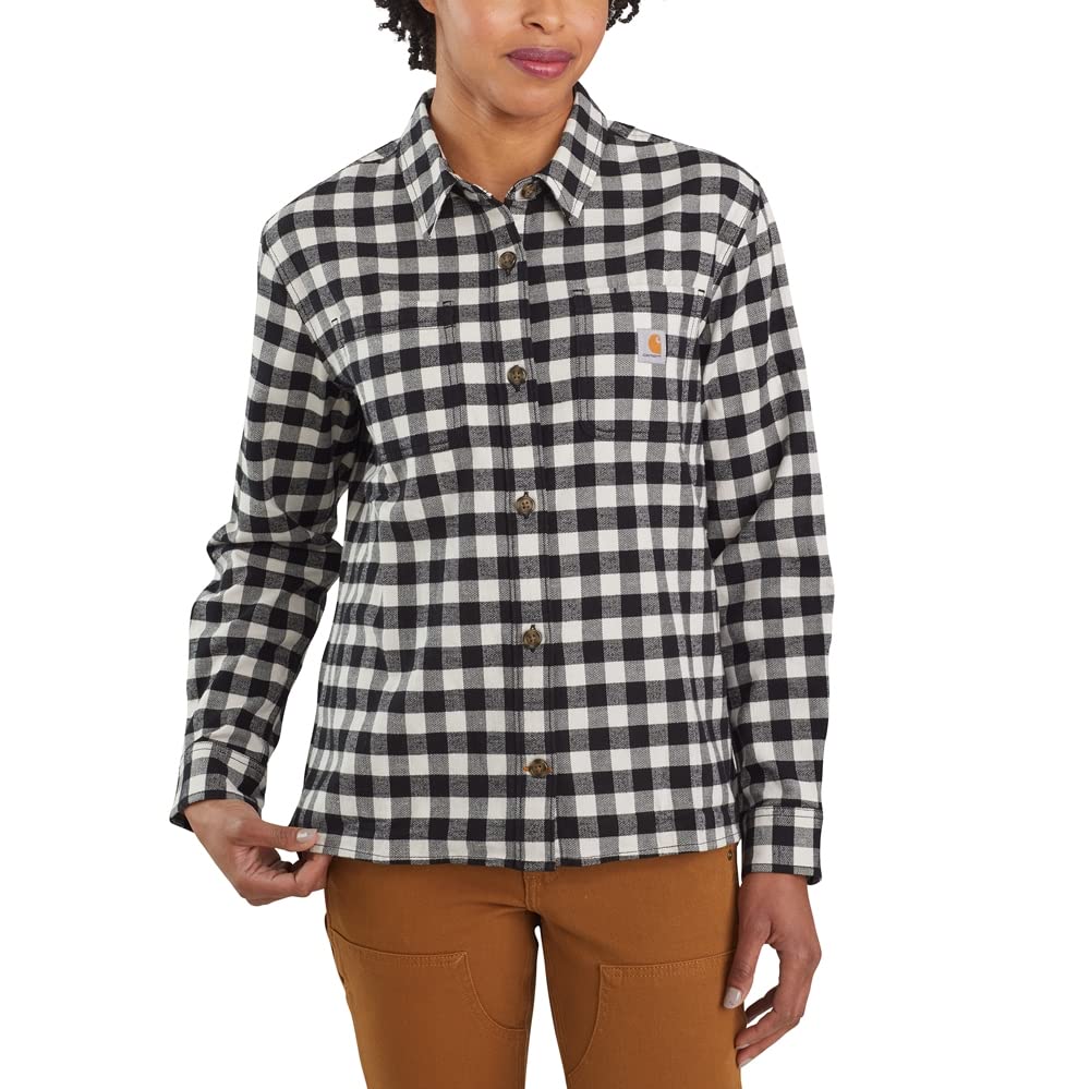 Carhartt Damen Rugged Flex Flannel Fit Shirt L Schwarz, L Schwarz
