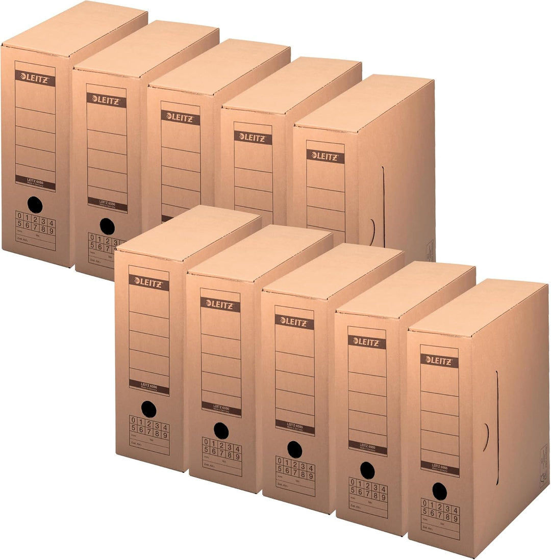 Leitz Premium Archiv-Schachtel mit Verschlusslasche, 120 mm Rückenbreite, Aktenkarton A4, Aufbewahru