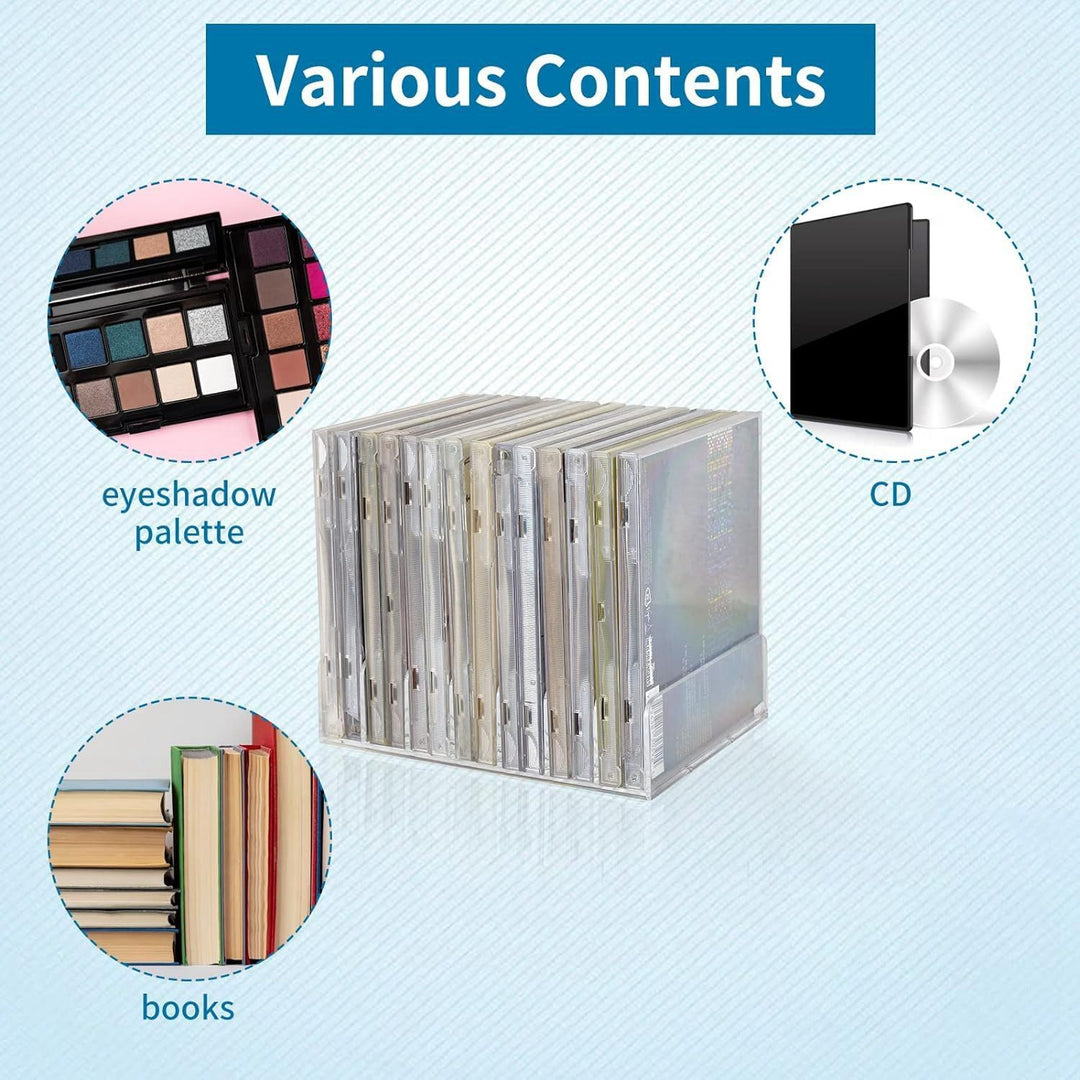 Kopinma Acryl CD Regal 4er-Pack Durchsichtiger CD-Aufbewahrungsständer, CD/DVD Tablett Archivierungs