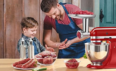 Edelstahl Fleischwolf Aufsatz für Kitchenaid Zubehör, Hohe Qualität Edelstahl Fleischwolf für Kitche