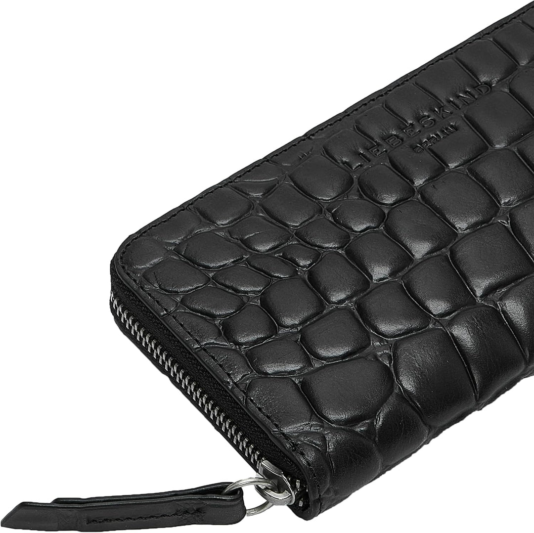 Liebeskind Berlin Damen 899-Gigi20-Croco-Black Travel Accessory Wallet Large (HxBxT 10cm x 19cm x 2c
