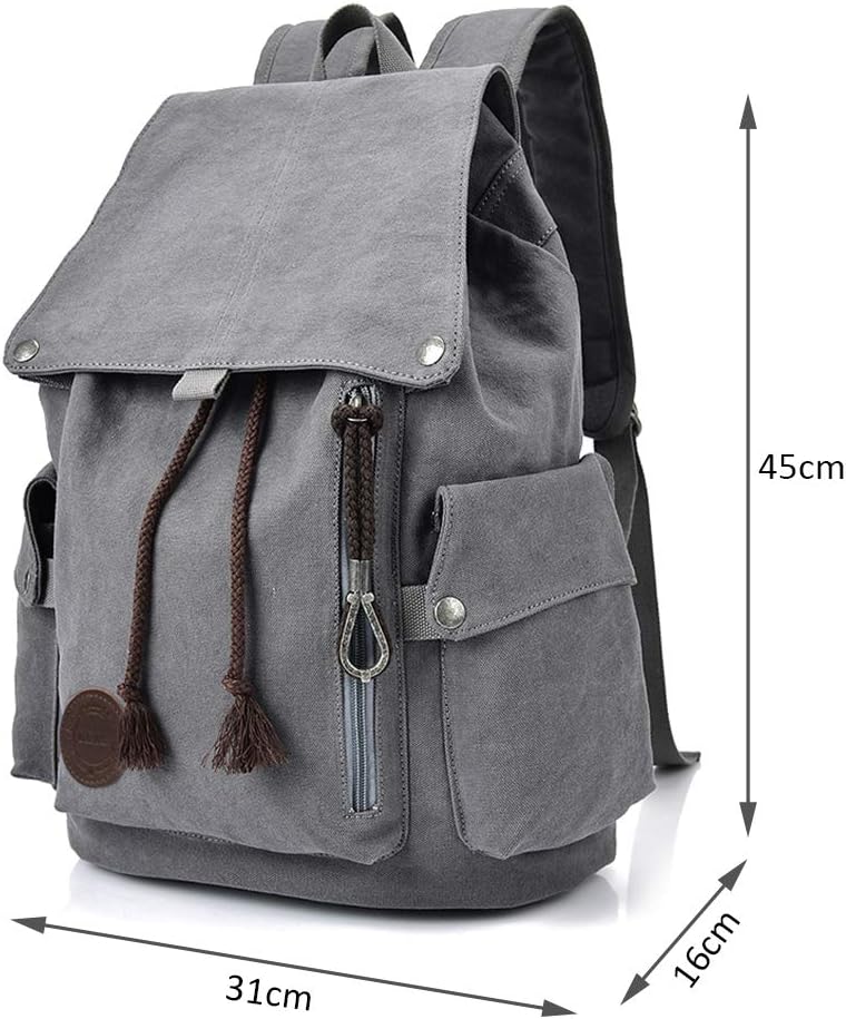 RERI Canvas Leinwand Rucksack Vintage für Outdoor Camping Aussflug Sports Universität Rucksack Wande