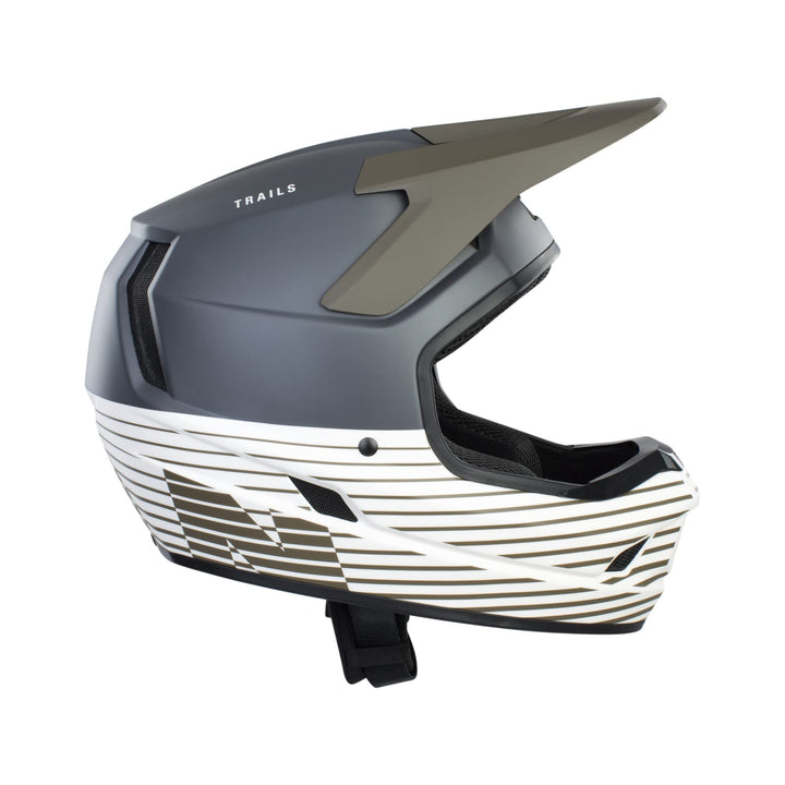 Ion Scrub Amp DH Fahrrad Helm grau/weiss/grün 2024 Grau M (56-58cm), Grau M (56-58cm)