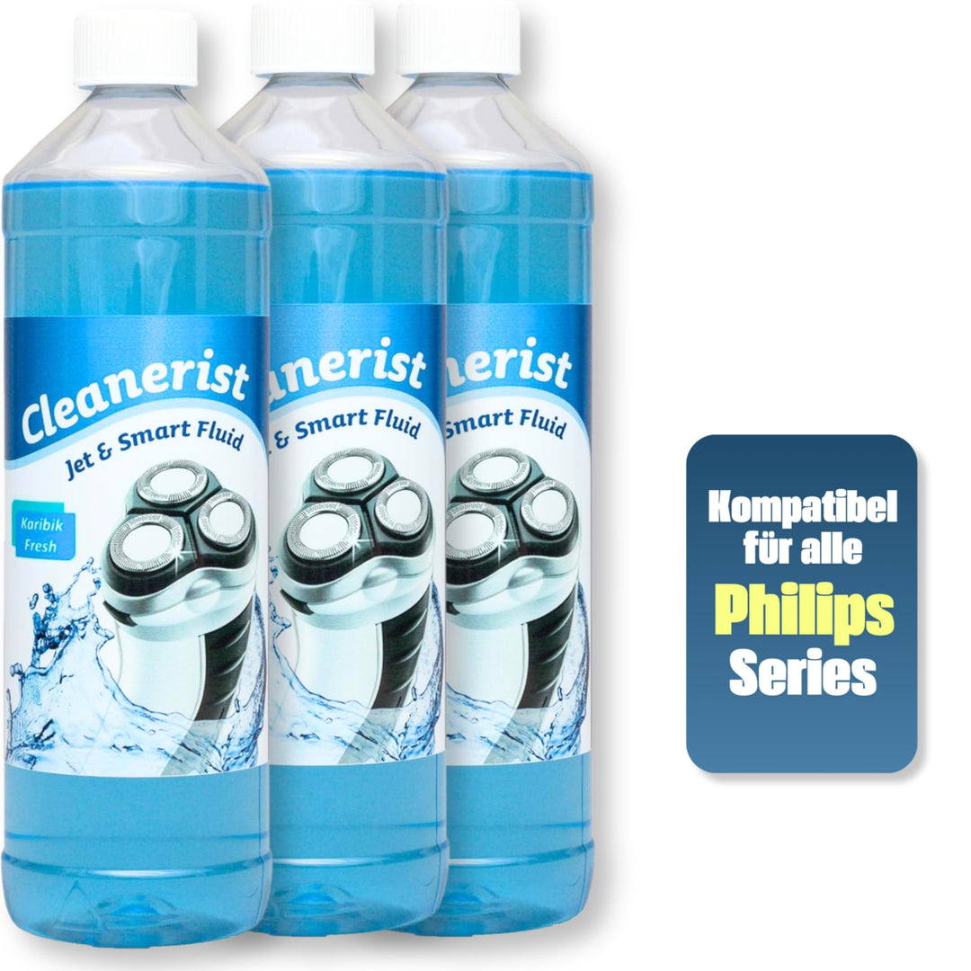 3x 1L Cleanerist scherkopfreiniger Nachfüllflüssigkeit Jet & Smart Fluid Reinigungsflüssigkeit kompa