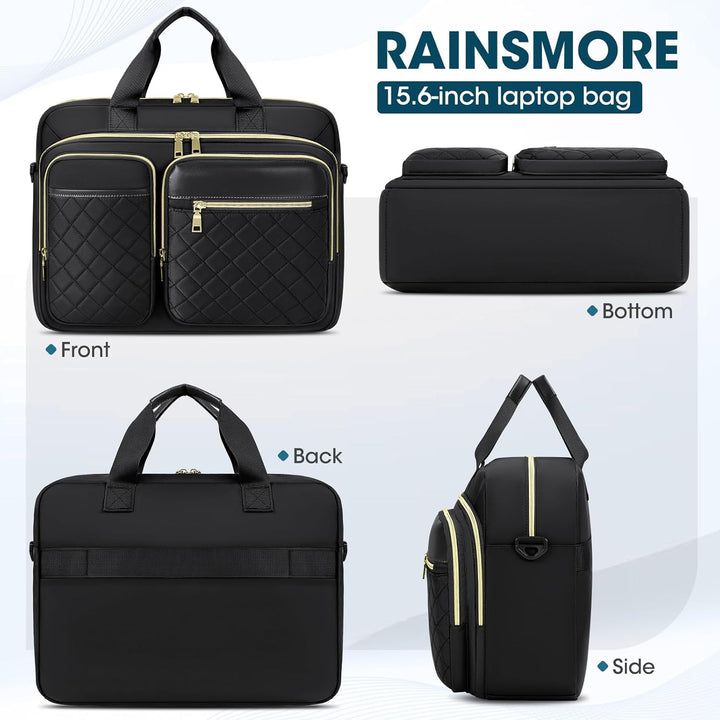 RAINSMORE Laptoptasche 15,6 Zoll für Damen Laptop Aktentasche Wasserdichte Laptop Notebook Tasche Bu