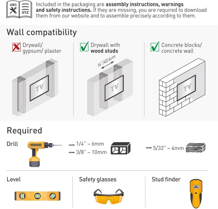 Barkan 1 Meter lang TV Wandhalterung, 13 - 90 Zoll Doppelarm, Schwenkbar / Vollbewegung flach & Curv