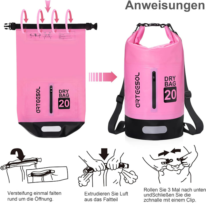 Dry Bag - 5L 10L 20L 30L Waterproof trockener Beutel/Sack wasserdichte Tasche mit Langem justierbare