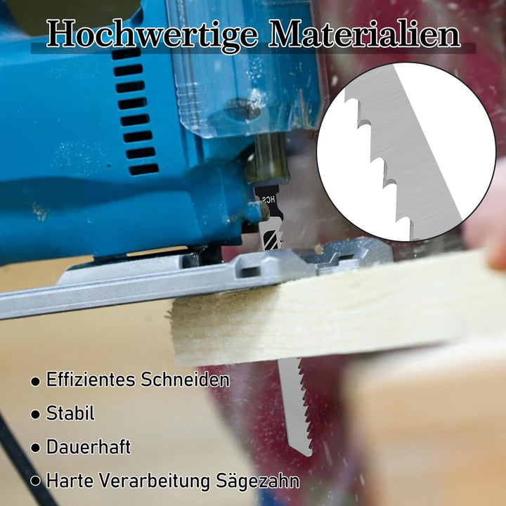 60tlg Stichsägeblätter Set, T-Schaft Stichsägeblätter für Holz, Kunststoff und Metall, Sägeblätter S