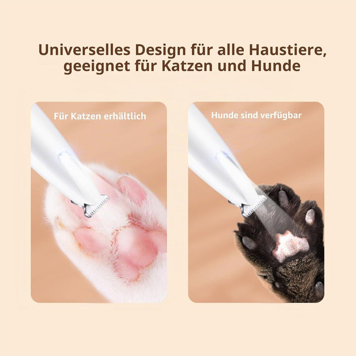 Hundepfotenschneider mit LED-Licht, Kabelloser Kleiner Tierhaarschneider, Geräuscharmer Kleiner Hund