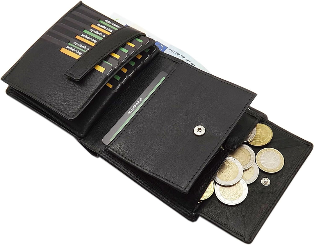 Rindleder Geldbörse / Geldbeutel / Portemonnaie / Portmonaise / Geldtasche / Portmonee mit RFID & NF