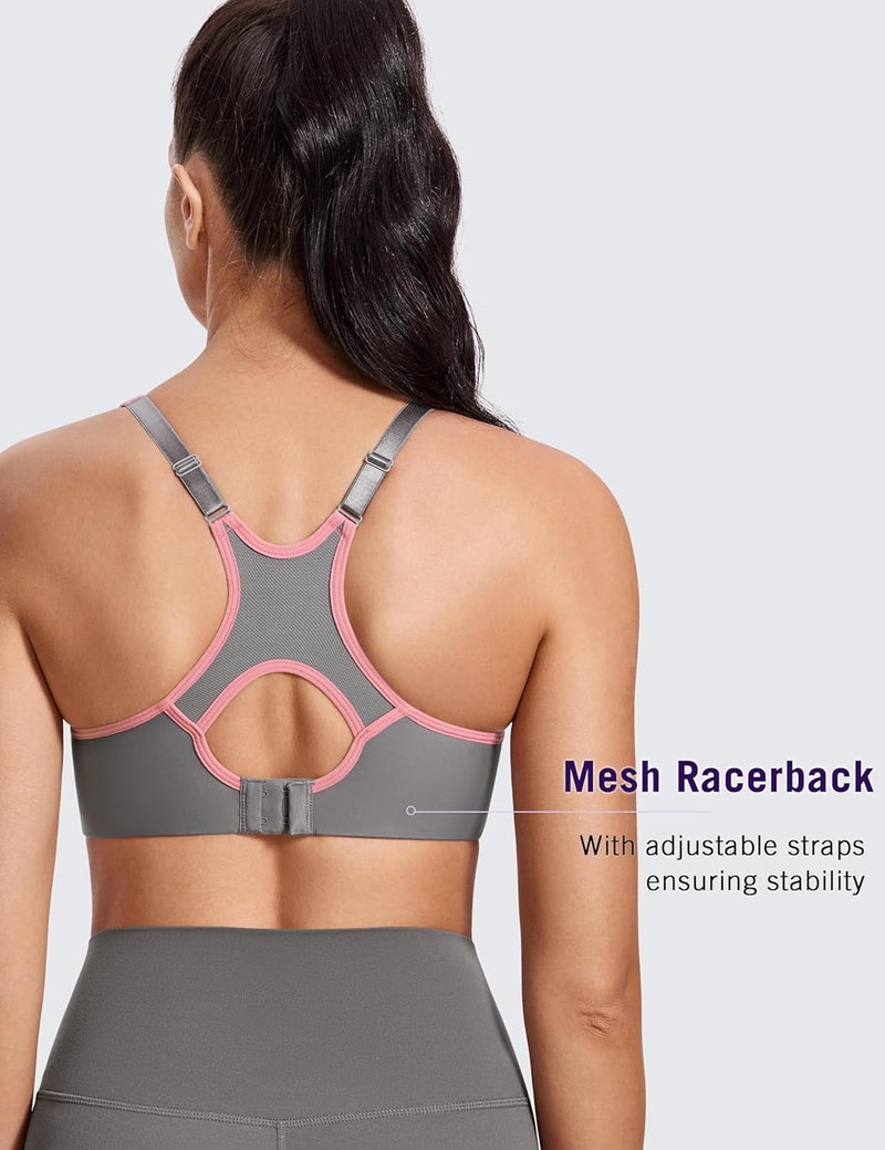 SYROKAN Damen Sport BH Starker Halt- Bügel Push Up Ringerrücken Gepolstert Fitness BH 70B Mehrfarbig