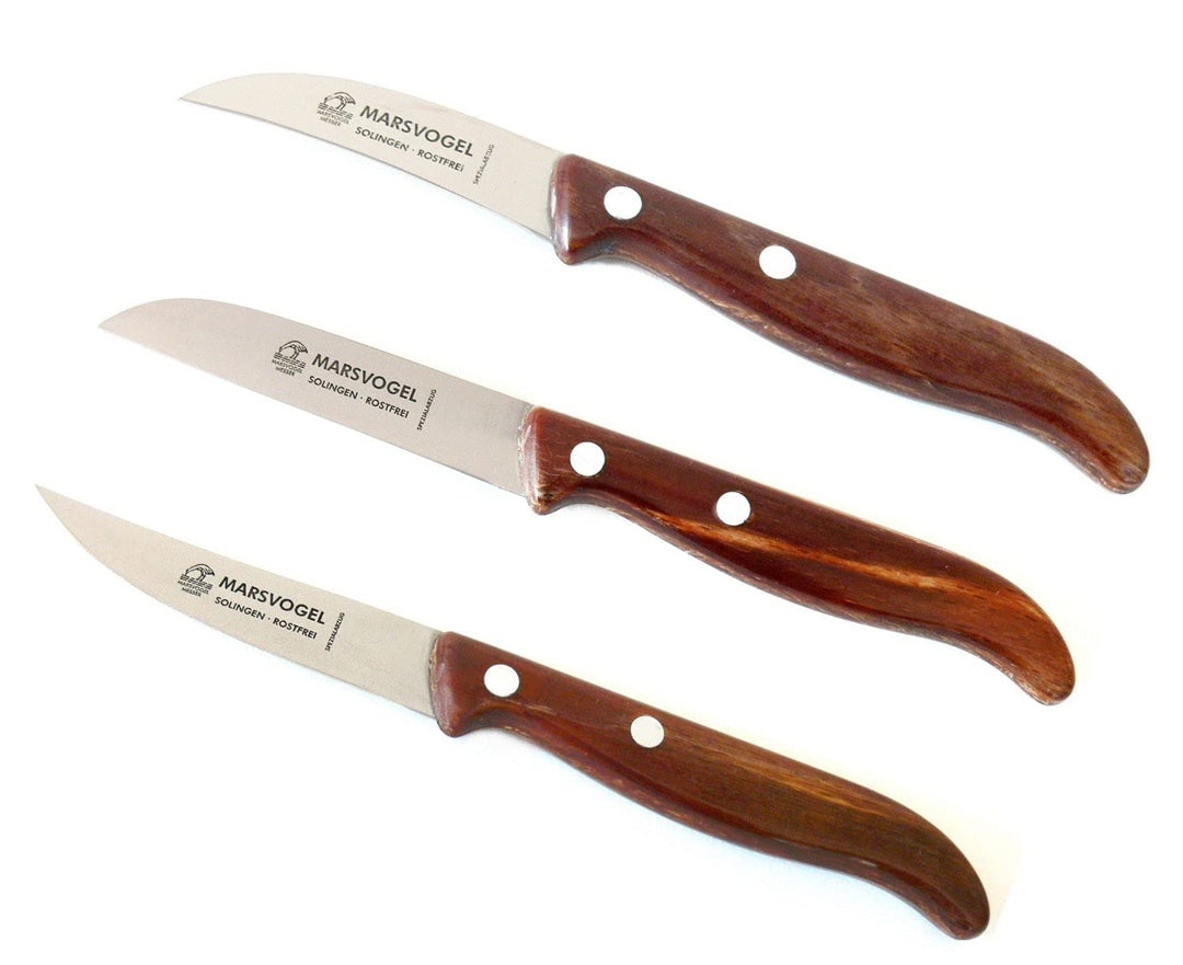 Marsvogel - 3-tlg. Gemüsemesser Set - gemischte Klingen - Griffe aus Gerlinol - Made in Solingen 3-t
